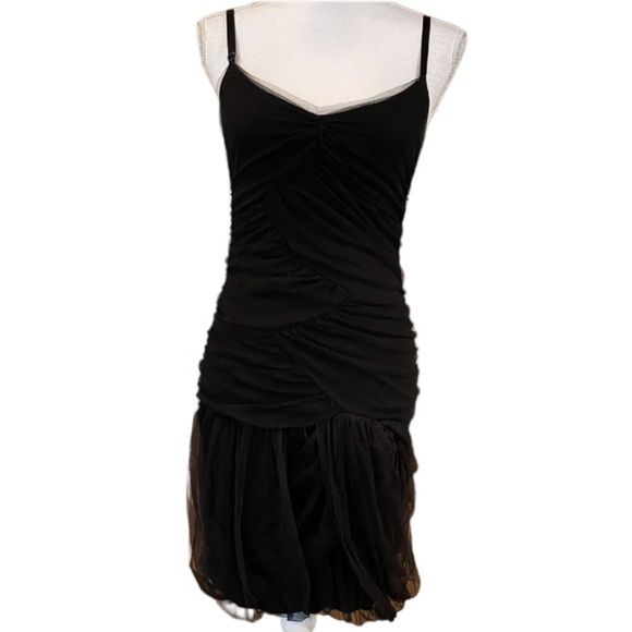 Bailey 44 Dress Women’s Medium Black Mesh Black Tie Classy Party Mini - Picture 6 of 14